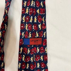 Emanuel Ungaro Red and Yellow Floral Tie